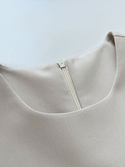 Loose Sleeveless Color Round-neck Midi Dresses