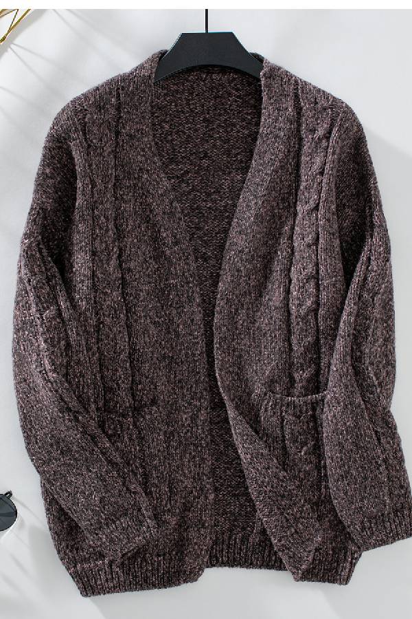 And Fashionable Long-sleeved Sweater Jacket