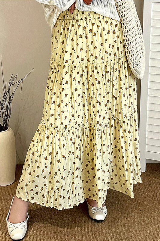 High Waist Tiered Skirt