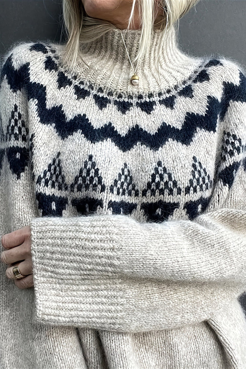 Loose Fit Jacquard Knit Sweater
