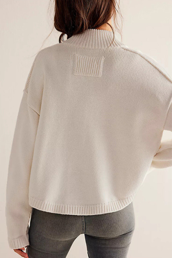 Knitted Jacket Stand Collar Color Cardigan Sweater