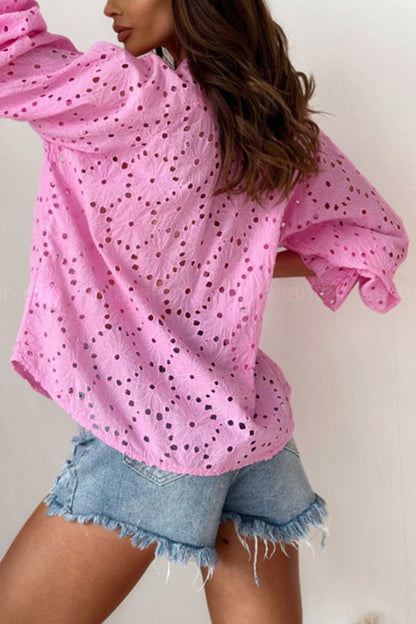 Lily Belle Eyelet Lace Long Sleeve Blouse