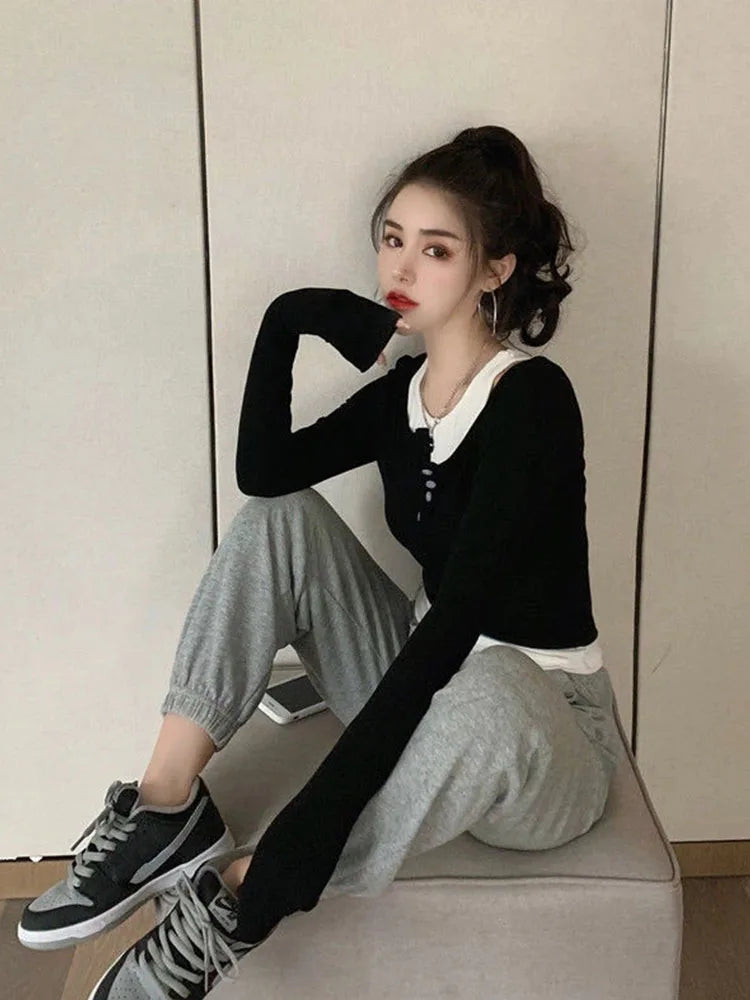 Woman Tshirts Autumn Winter Coat ’s Long-sleeved T-shirt Tops Mujer Camisetas