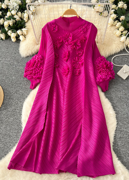 Boutique Yellow Oversized Three-dimensional Long Dress Lantern Sleeve