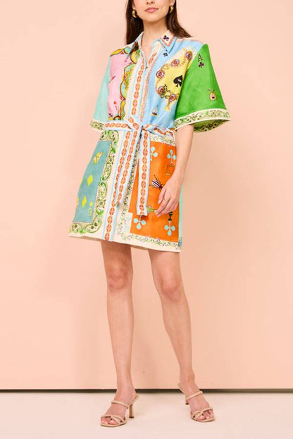Panflay Rummy Mini Dress in Multi