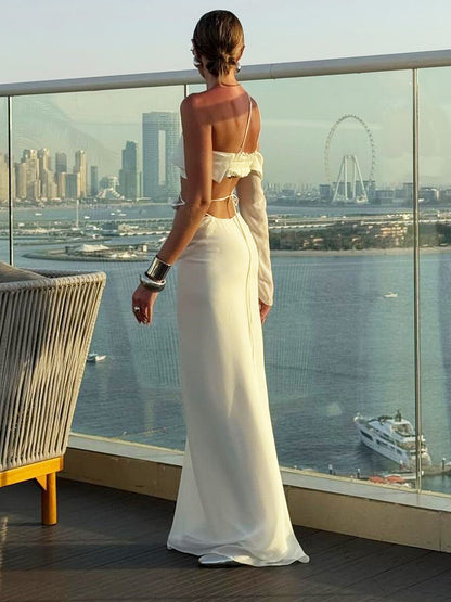 Ruffled Bandeau One-shoulder Top and Skirt