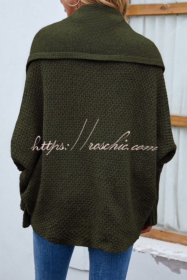 Fidovit Round Neck Dolman Sleeve Cardigan