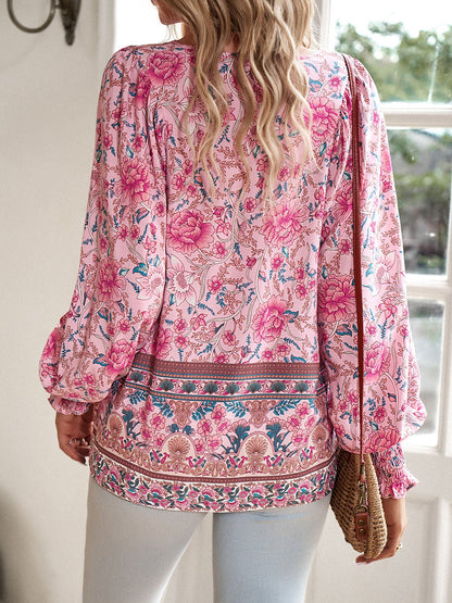 Ruffle V-neck Blouse