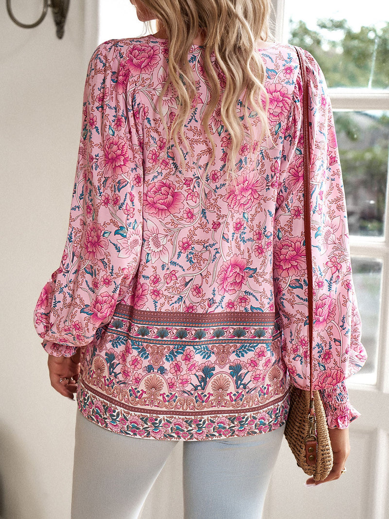 Ruffle V-neck Blouse