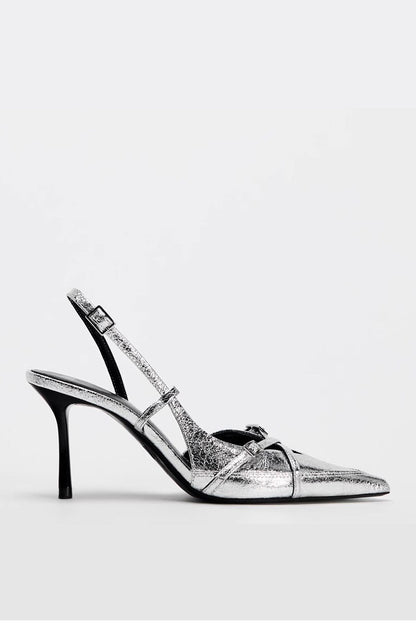 British Style Side Sling High Heels