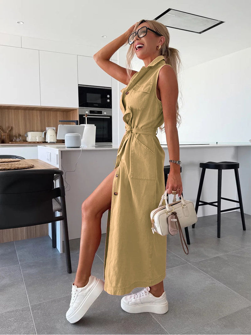 Belt Cool Denim Jumpsuits