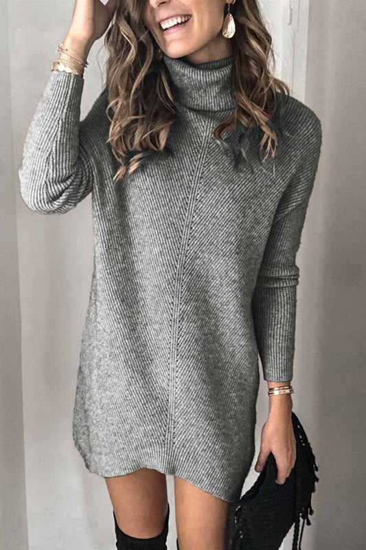 Turtleneck Mini Dress(2 Colors)