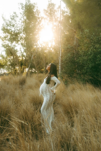 Rosie | Maternity Lace Maxi Dress