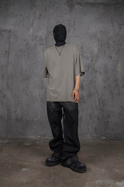 Stone Gray Oversized Army T-shirt
