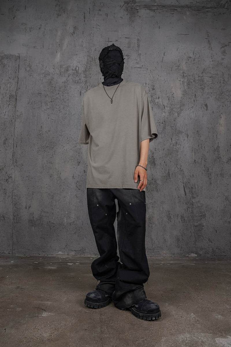 Stone Gray Oversized Army T-shirt