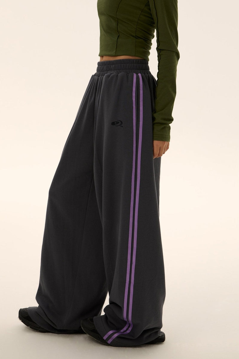 Two-stripes Wide-leg Track Pants