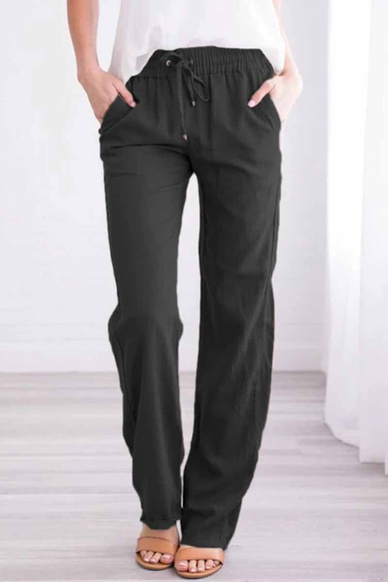 Pockets Drawstring Loose Fall Pants(6 Colors)