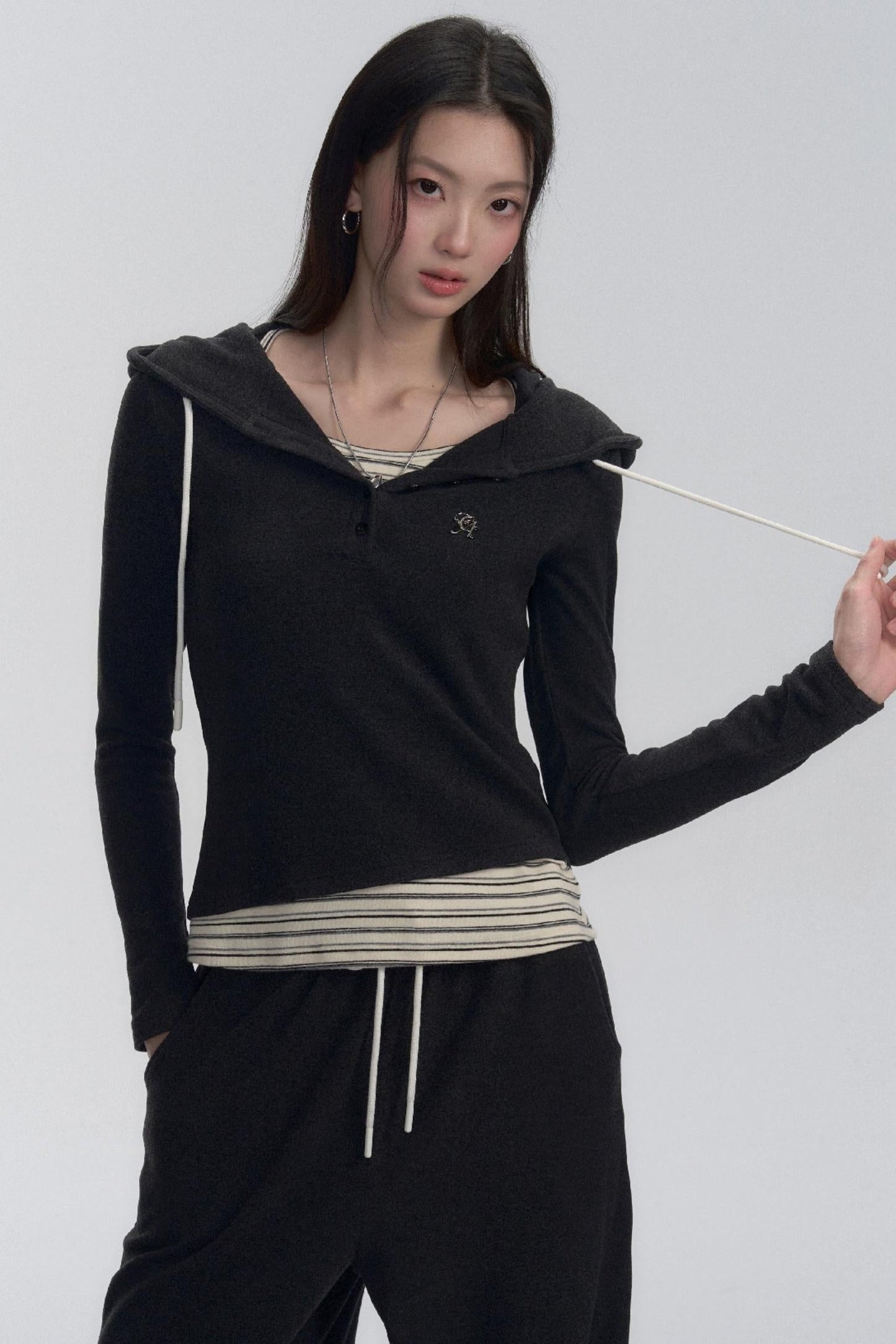 Hooded Long Sleeve Top and Pants Set-up
