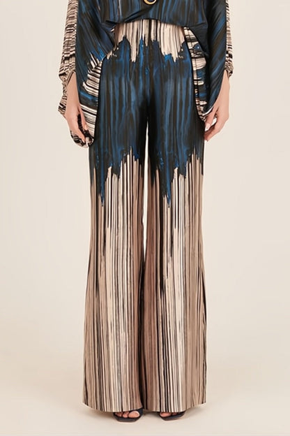 Abstract Waves Two-piece Set - Blue-brown