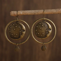 Golden Moon Night Earrings