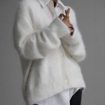 Knitted Sweater Cardigan Loose Long Sleeve V-neck