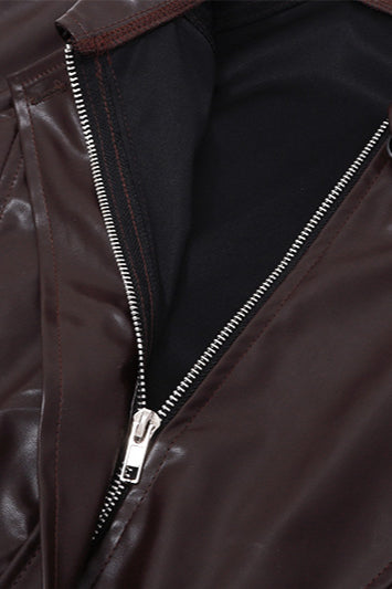 Glossy Finish Moto Pu Coat