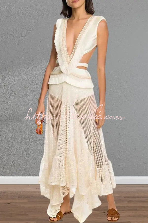 See-through Mesh Lace Resort Beach Skirt