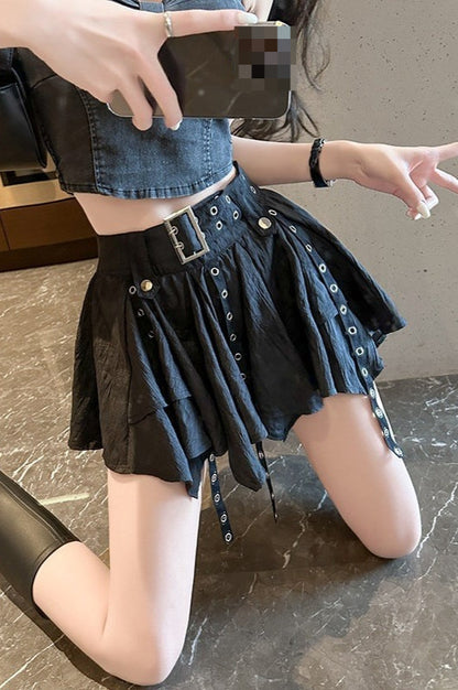 Wasteland Belt Asymmetrical Mini Skirt