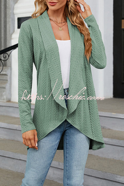 Long Sleeve Color Ruffle Loose Cardigan