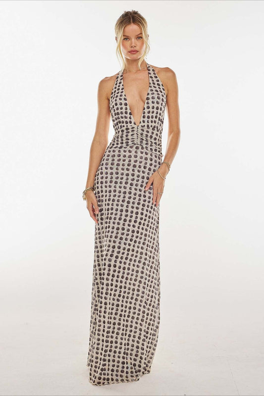 Halter Neck Backless Bodycon Maxi Dress