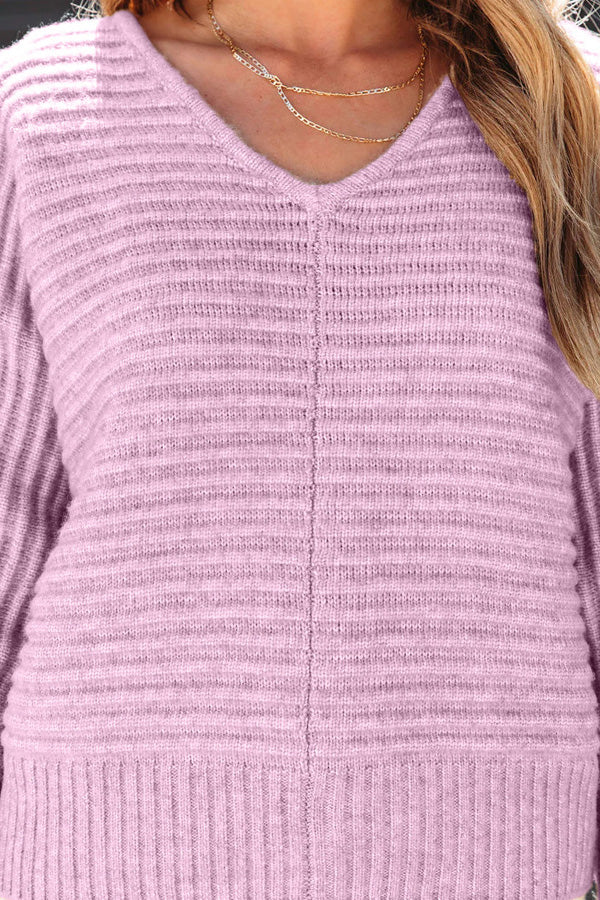 V-neck Pullover Commuting Long-sleeved Sweater Sweater