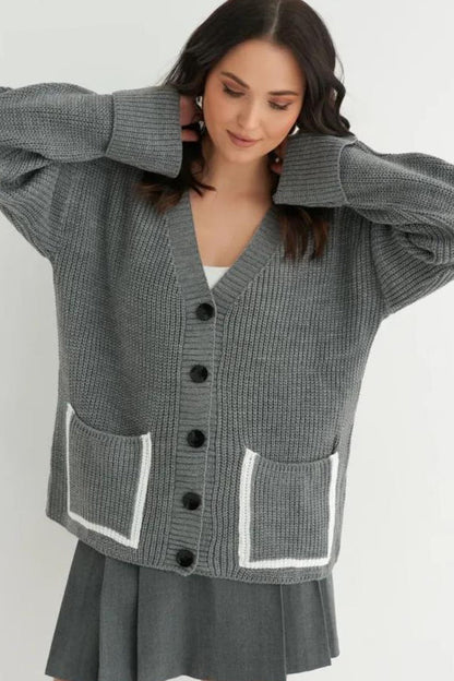Color Block Pocket Cardigan