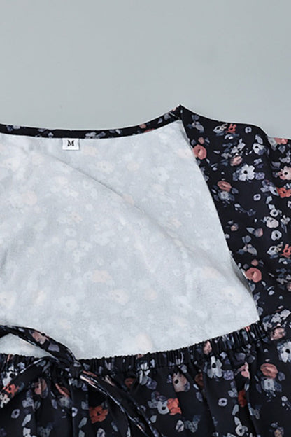 Lace Patch High Waist Mini Dress