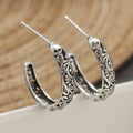 Ornate Spiral Elegance Hoop Earrings