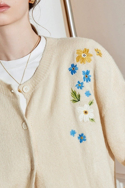 Embroidered Knit Blouse