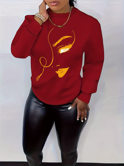 Graphic Print Pullover Sweatshirt Fg3549
