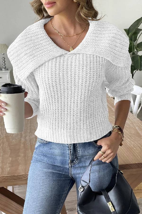 New Trend Design Lapel Sweater
