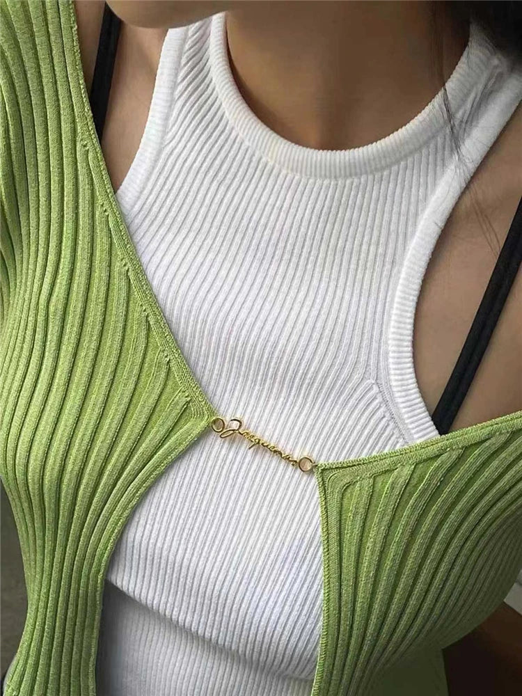 Ribbed Knit Cropped Tops Knitted Long Sleeve Cardigan Sweaters for Shirts Pullovers Spring
