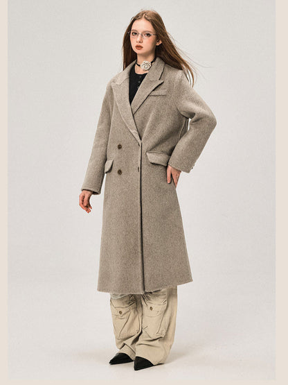 Mid-length Regular Shoulder Wool Coat
