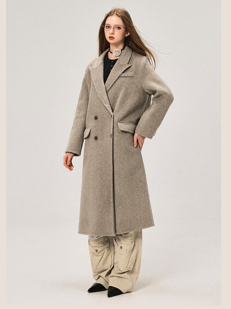 Mid-length Regular Shoulder Wool Coat