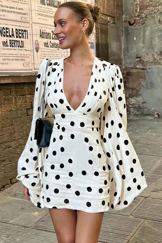Polka Dot Bodycon Mini Dress