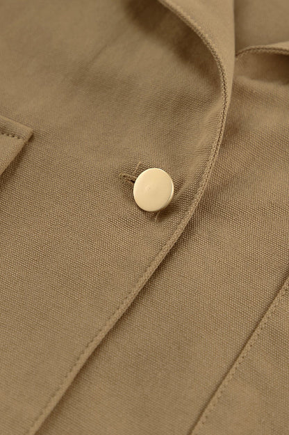 Brown Pu Spliced Coat