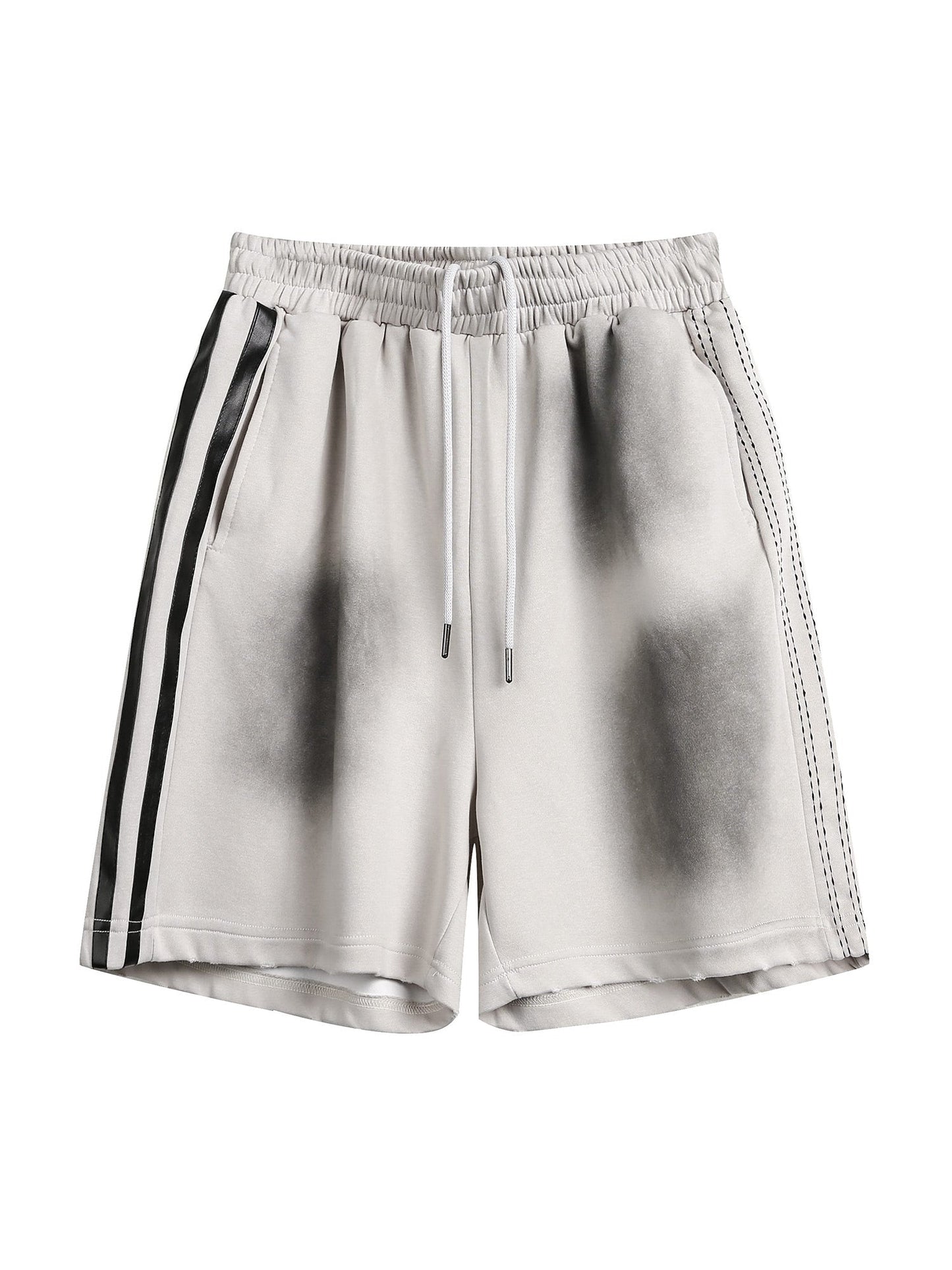 Distressed Paint-splatter Denim Shorts