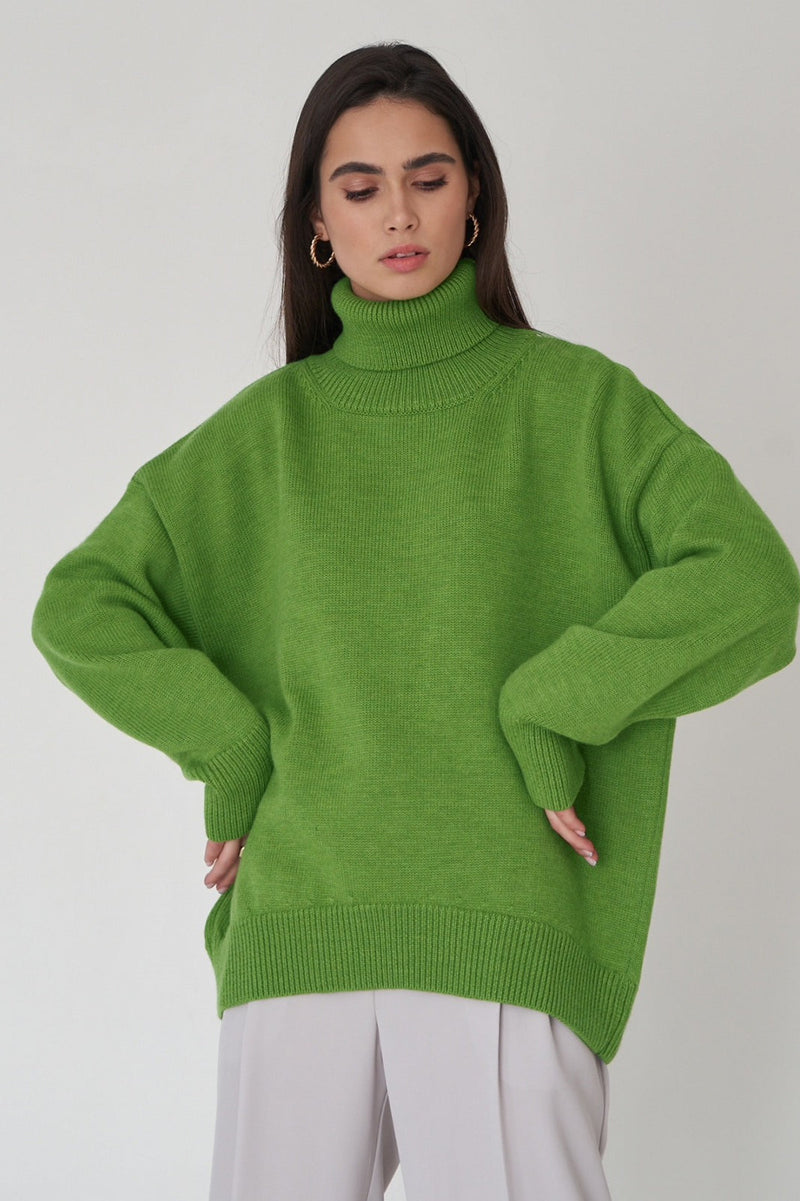 Turtleneck Loose Knit Pullover Sweater