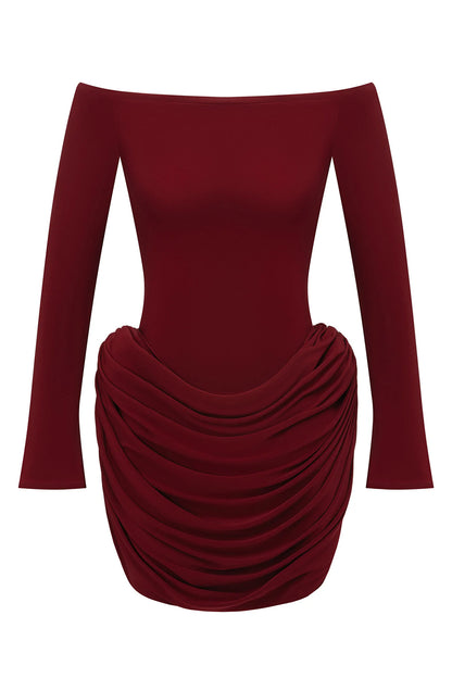 Joan Off Shoulder Ruched Mini Dress