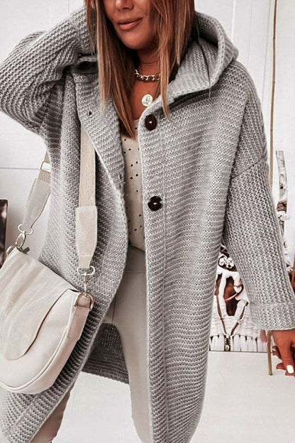 Hooded Knitwear Hood Collar Temperament Commuting Loose Cardigan Sweater