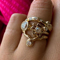 Irregular Zirconia Gold Ring Set
