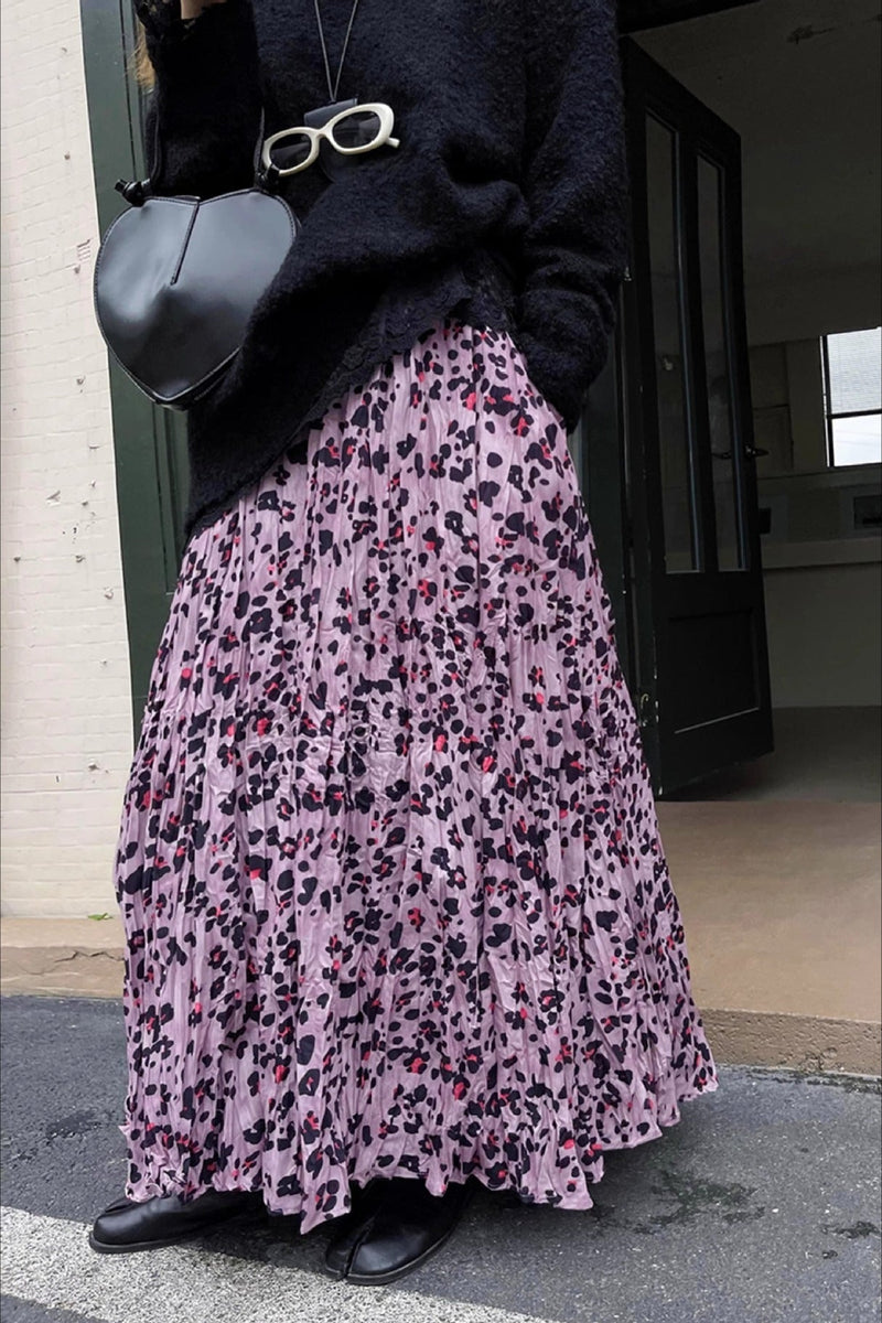 Leopard Midi Flare Skirt