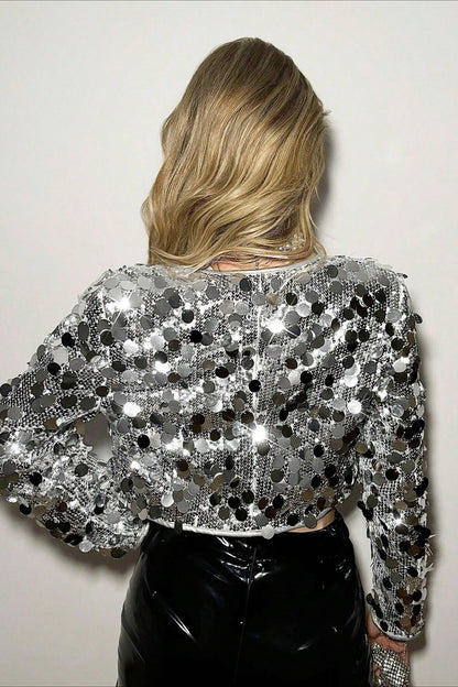 Silver Sequin Coat