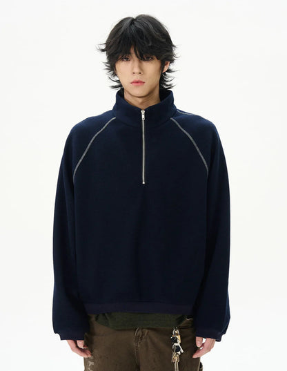 Half Zip Fleece Pullover Sweatshirt